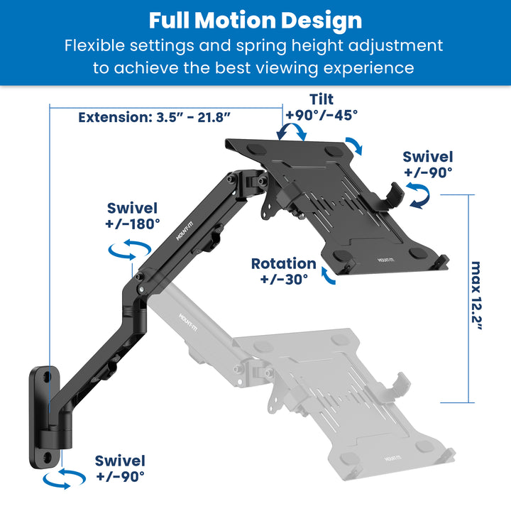 Counterbalance Laptop Arm for Wall and Pole Mounting