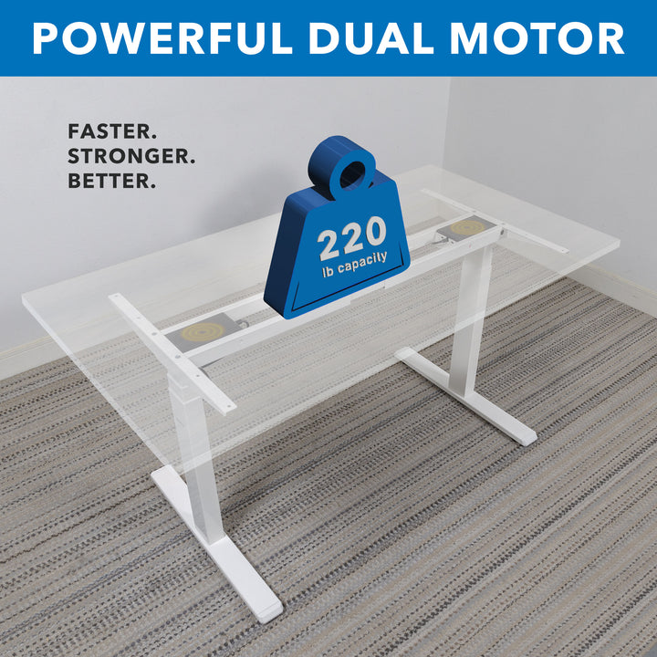 Ultimate Dual Motor Electric Standing Desk with 48" Tabletop - White Base