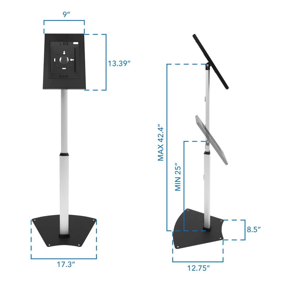 Anti-Theft Tablet Floor Stand with Height Adjustment
