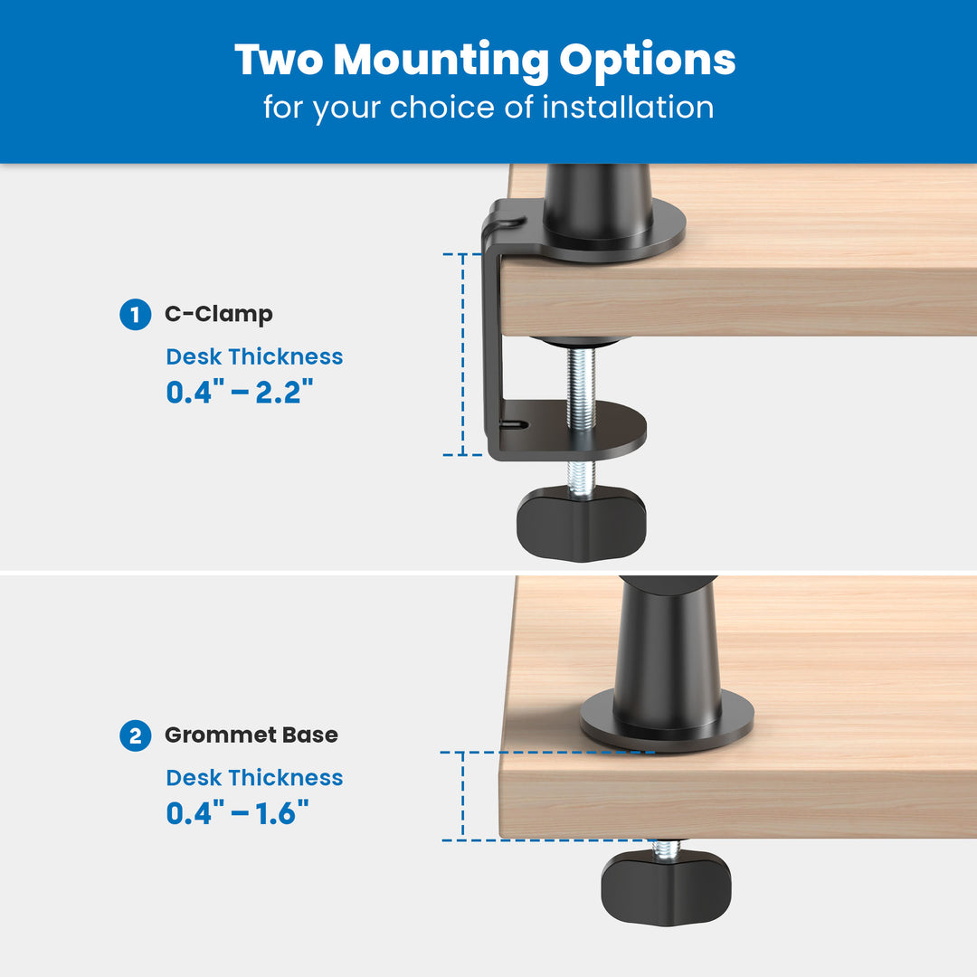 two mounting options for your choice of installation