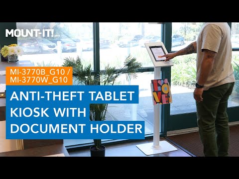 Anti-Theft Tablet Kiosk with Document Holder for iPad, iPad Air, iPad Pro
