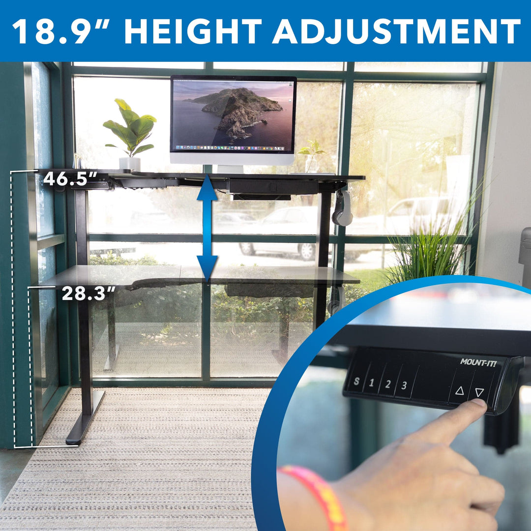 height adjustable l shaped standing desk