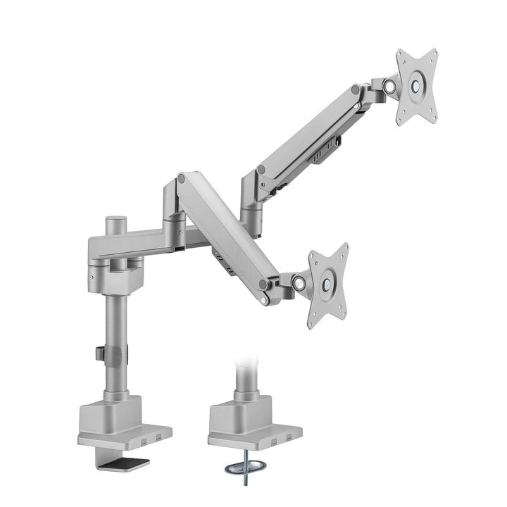 Full Motion Dual Monitor Desk Mount, Height Adjustable with Gas Spring Arms