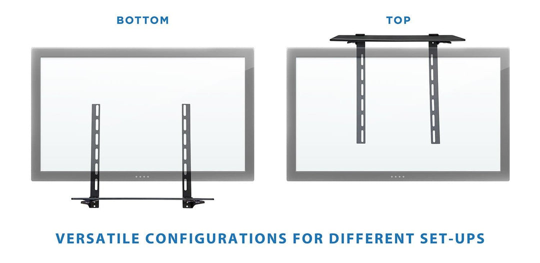 AV Component Shelf For Wall Mounted TV | 1 Tempered Glass Shelves - Mount-It!
