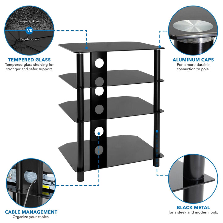 Four Tiered A/V Component TV Stand - Mount-It!