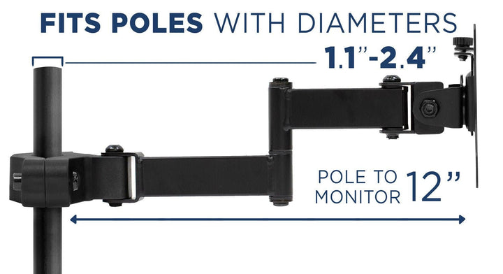 Full Motion TV and Monitor Truss/Pole Mount - Mount-It!