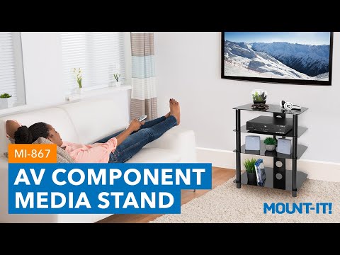 Four Tiered A/V Component TV Stand