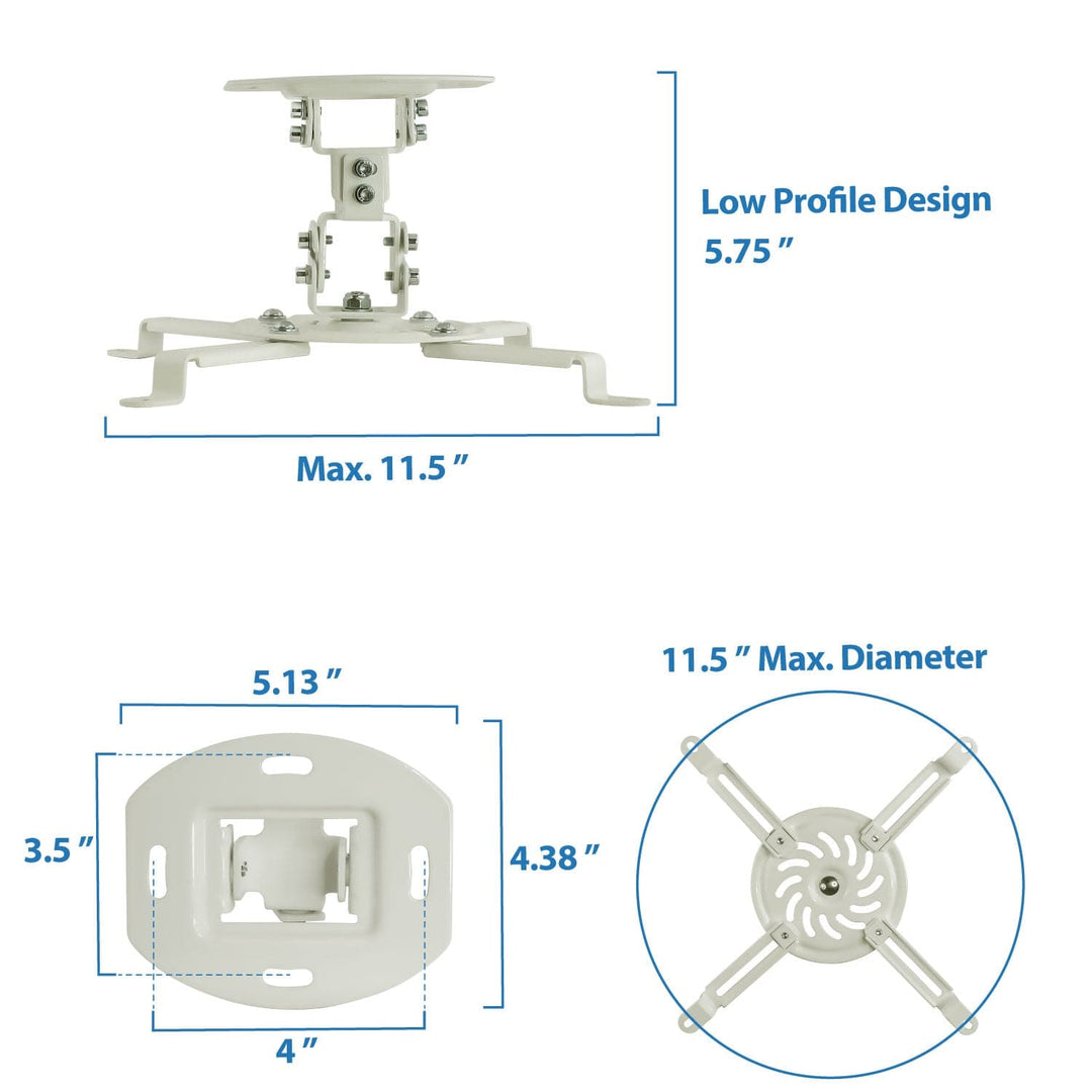 Universal Projector Ceiling Mount - White - Mount-It!