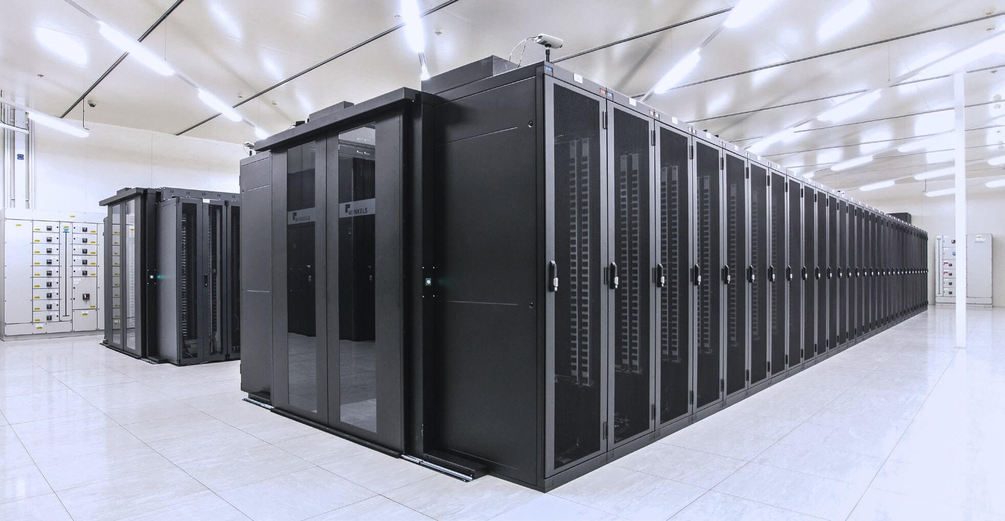 a row of servers in a large room