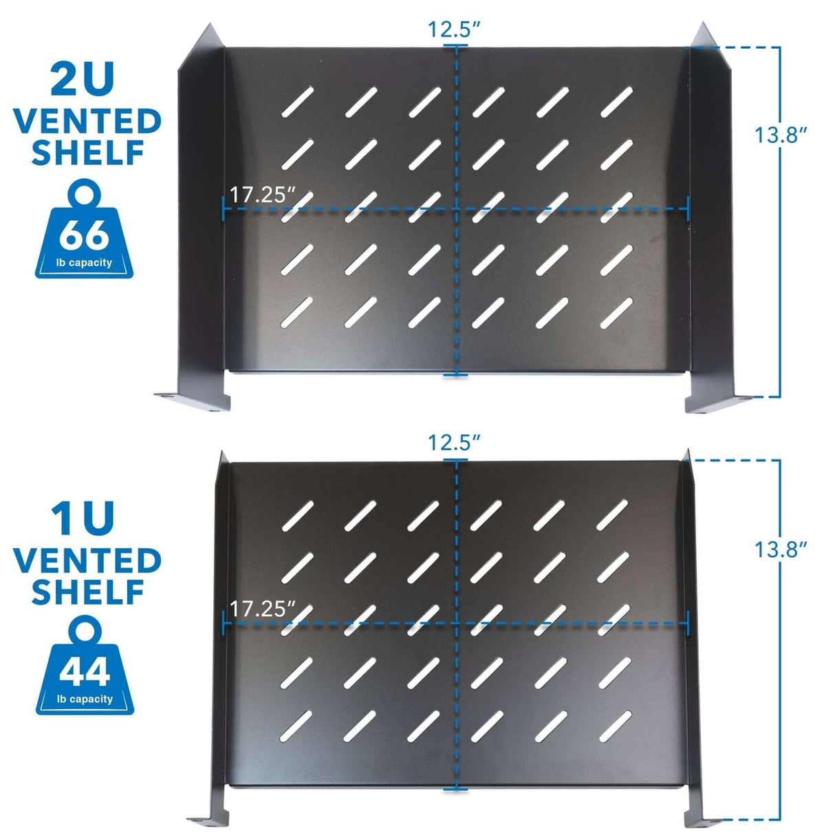 Server and Networking Racks - 20U 17" Black Steel Open Frame Server Rack with Adjustable Feet and Two Shelves - Mount-It! - MI-7631