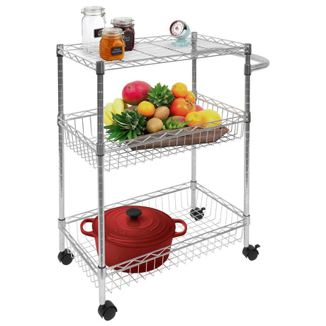 3-Tier Rolling Utility Cart - Mount-It!