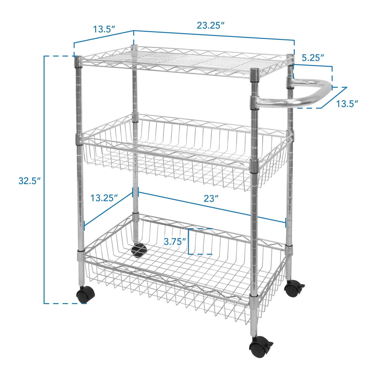 Storage - 3-Tier Rolling Utility Cart - Mount-It! - MI-7860