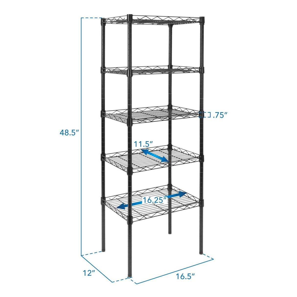 Storage - 5 Tier Metal Shelving Unit - Mount-It! - MI-7861