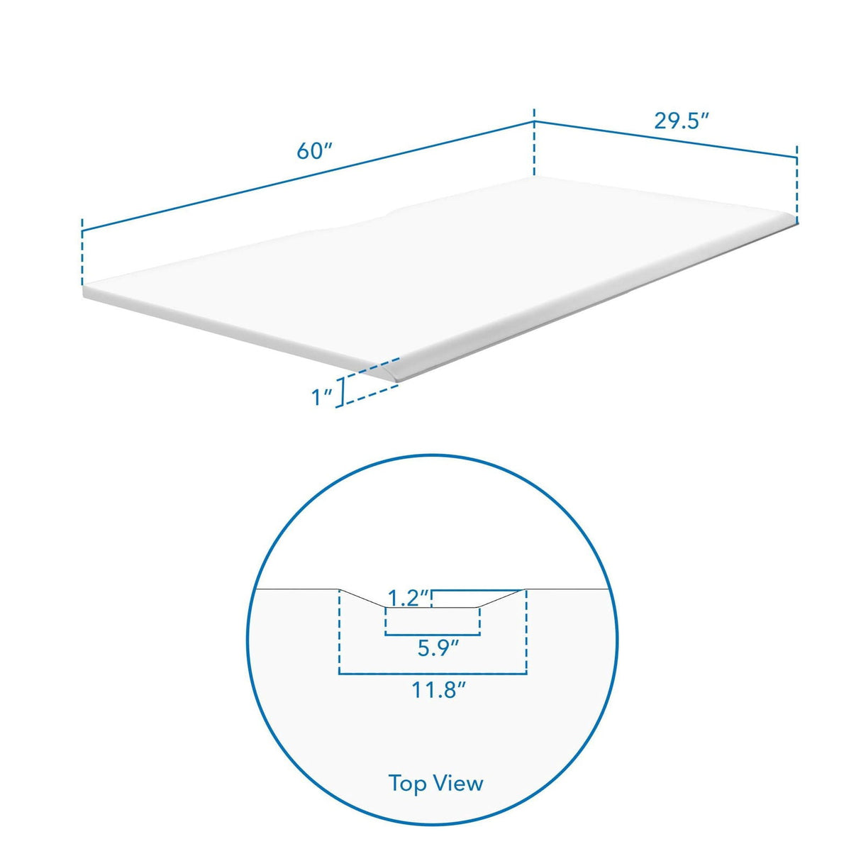 Tabletop - 60" Tabletop for Sit-Stand Desk - Mount-It! -