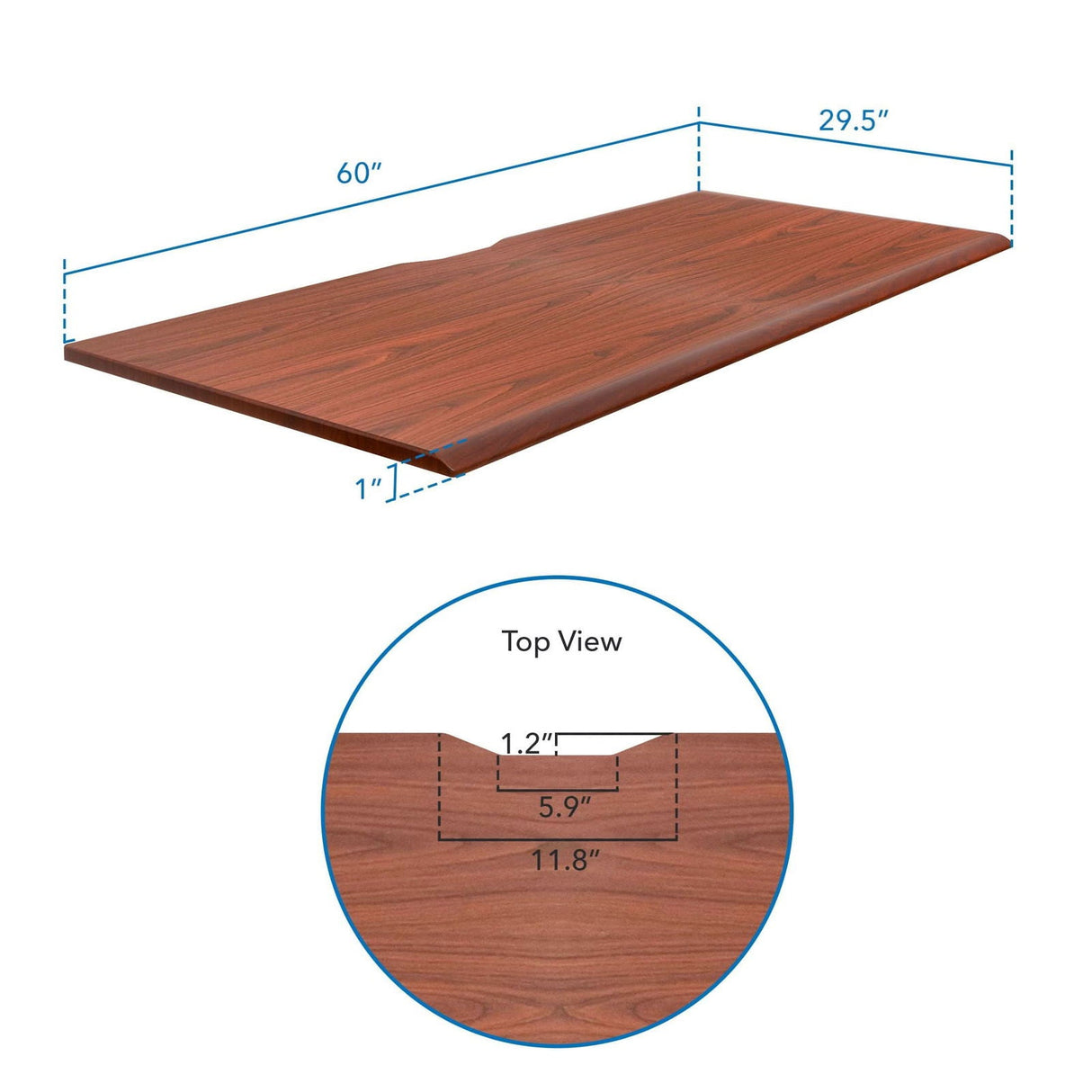 Tabletop - 60" Tabletop for Sit-Stand Desk - Mount-It! -