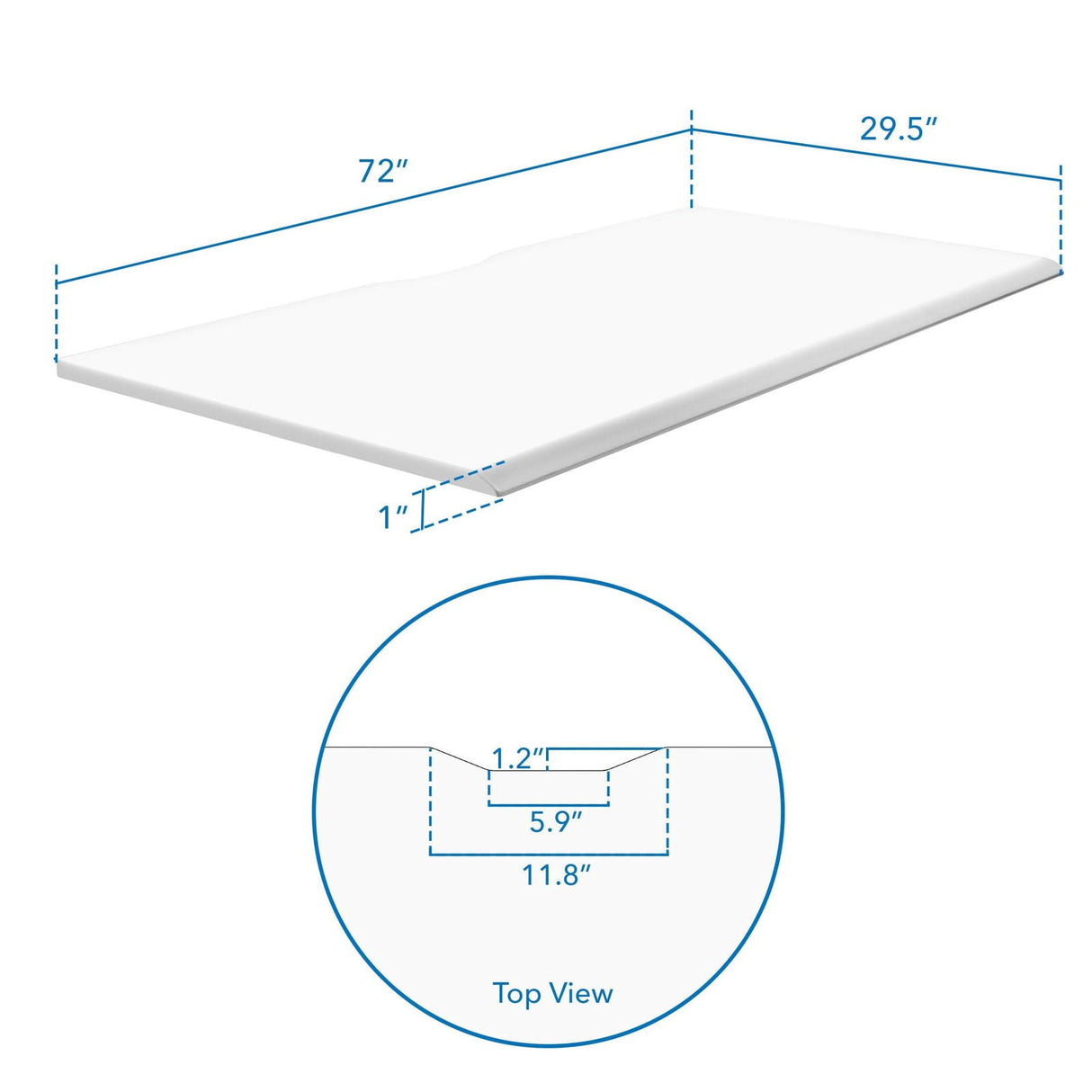 Tabletop - 72" Tabletop for Sit-Stand Desk - Mount-It! -