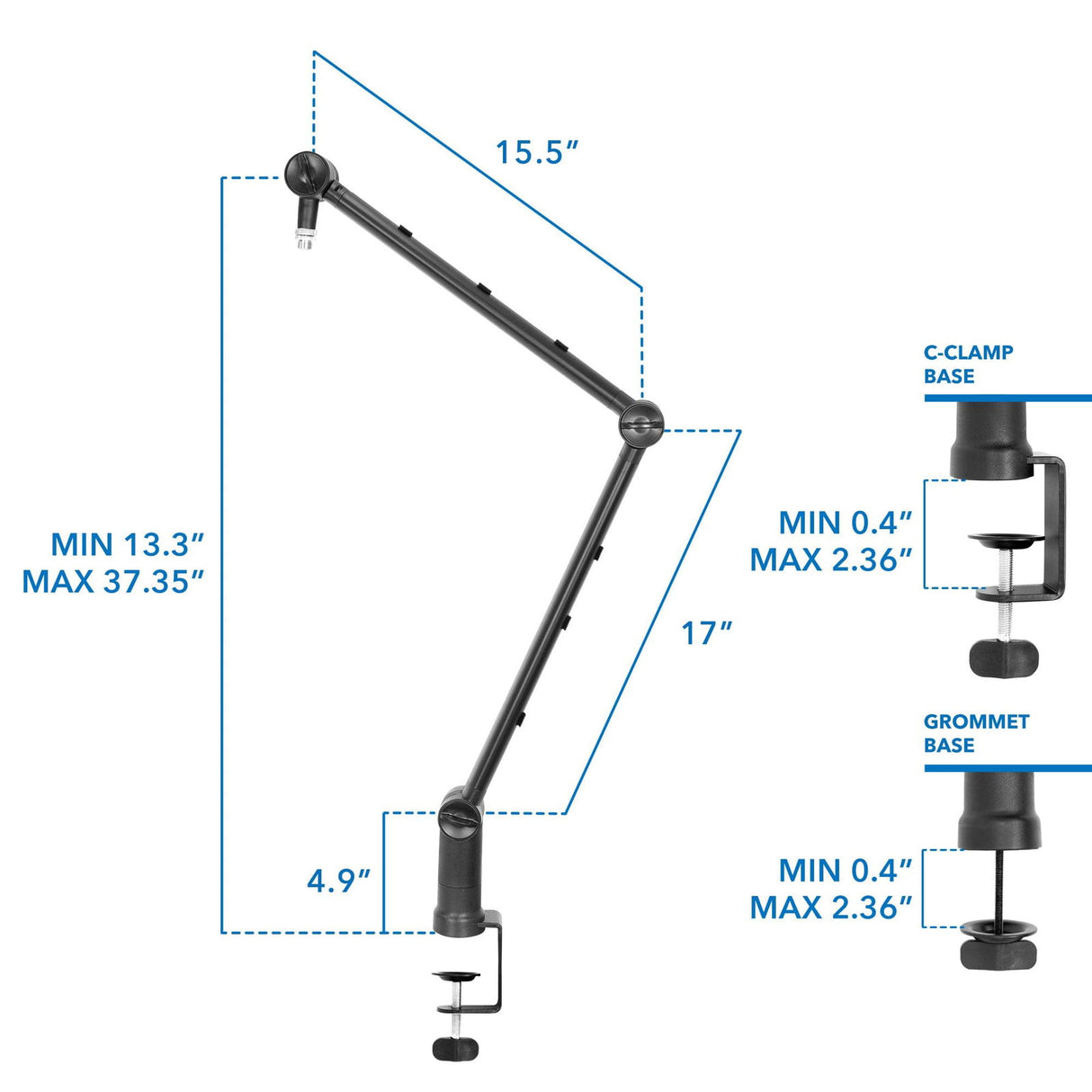 Adjustable Microphone Boom Arm - Mount-It!