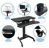 Electric Mobile Standing Desk - Mount-It!