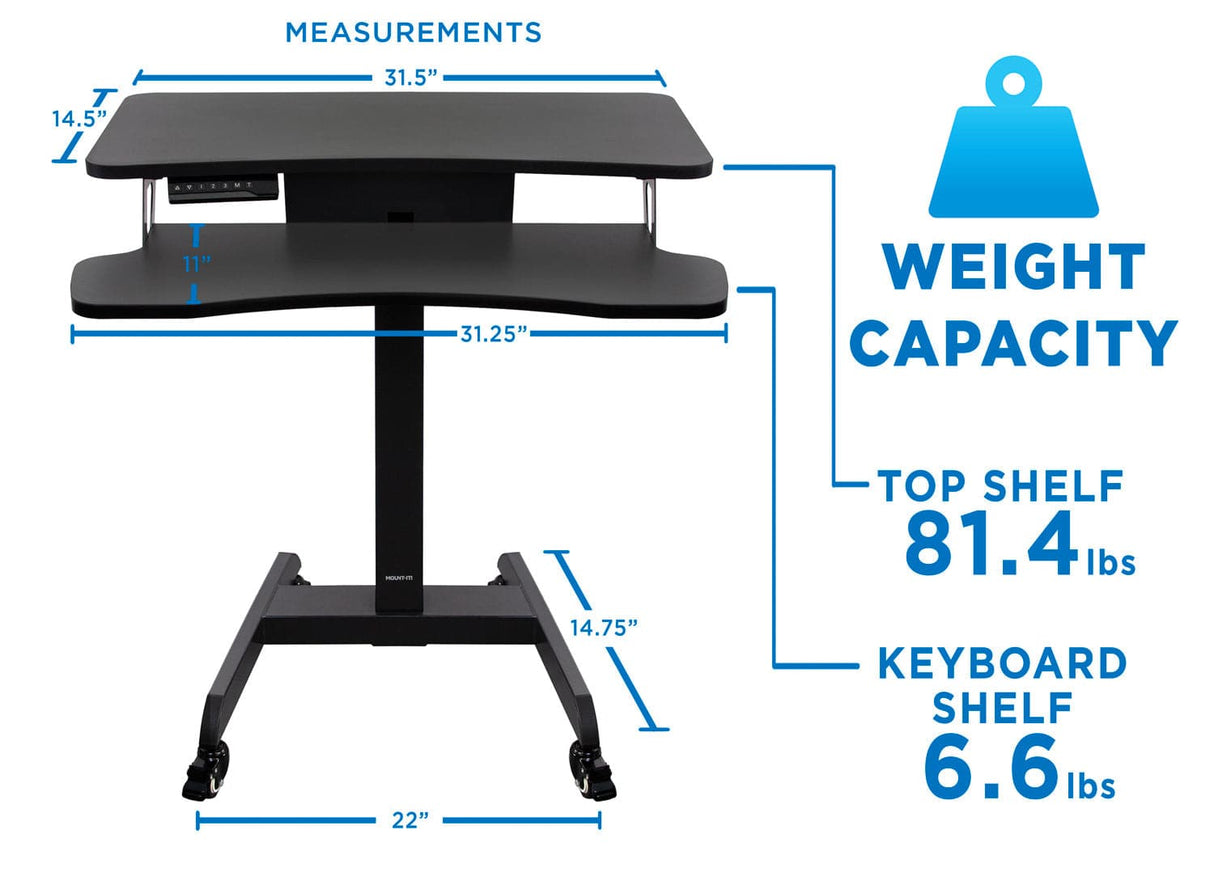 Electric Mobile Standing Desk - Mount-It!