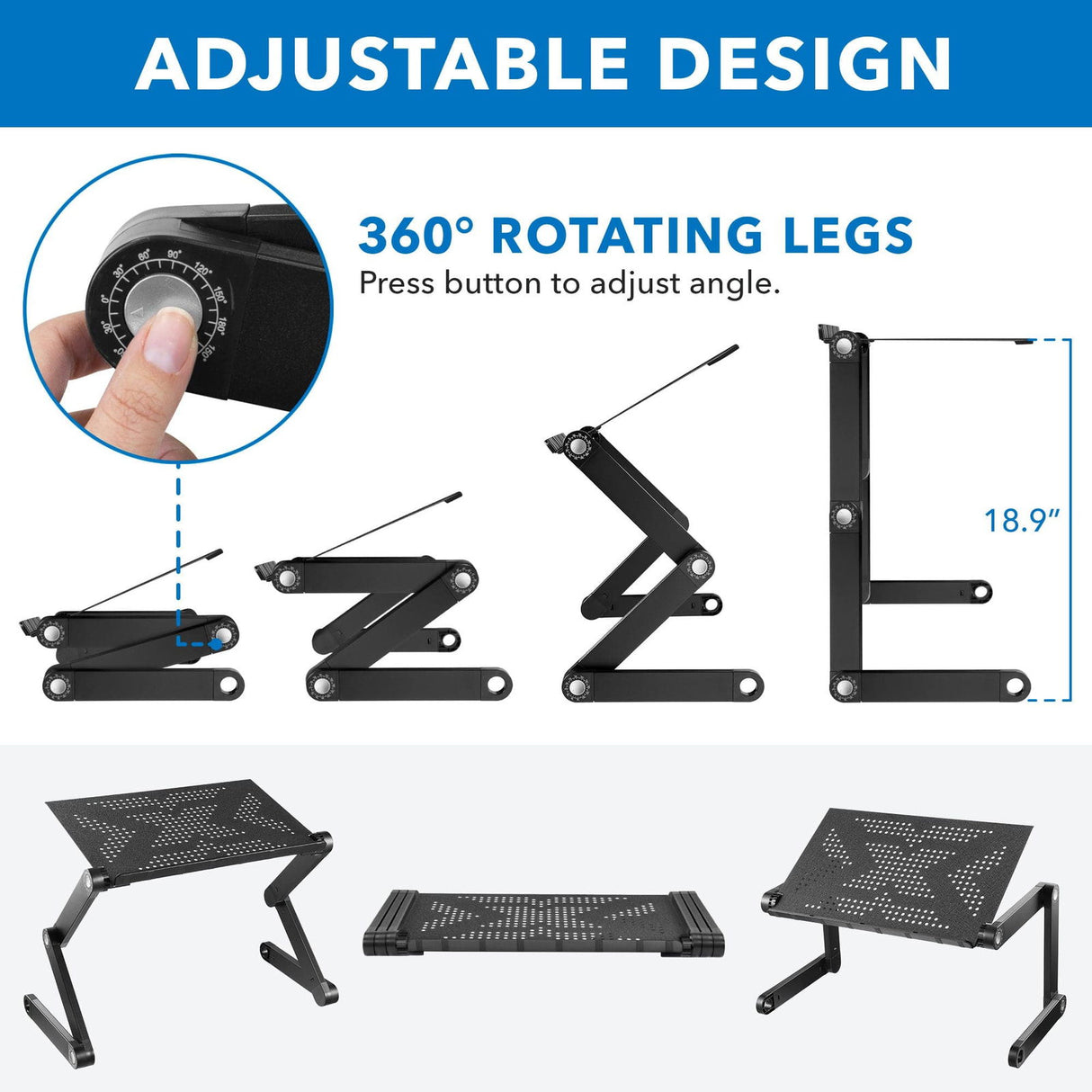 Height Adjustable Laptop Tray - Mount-It!