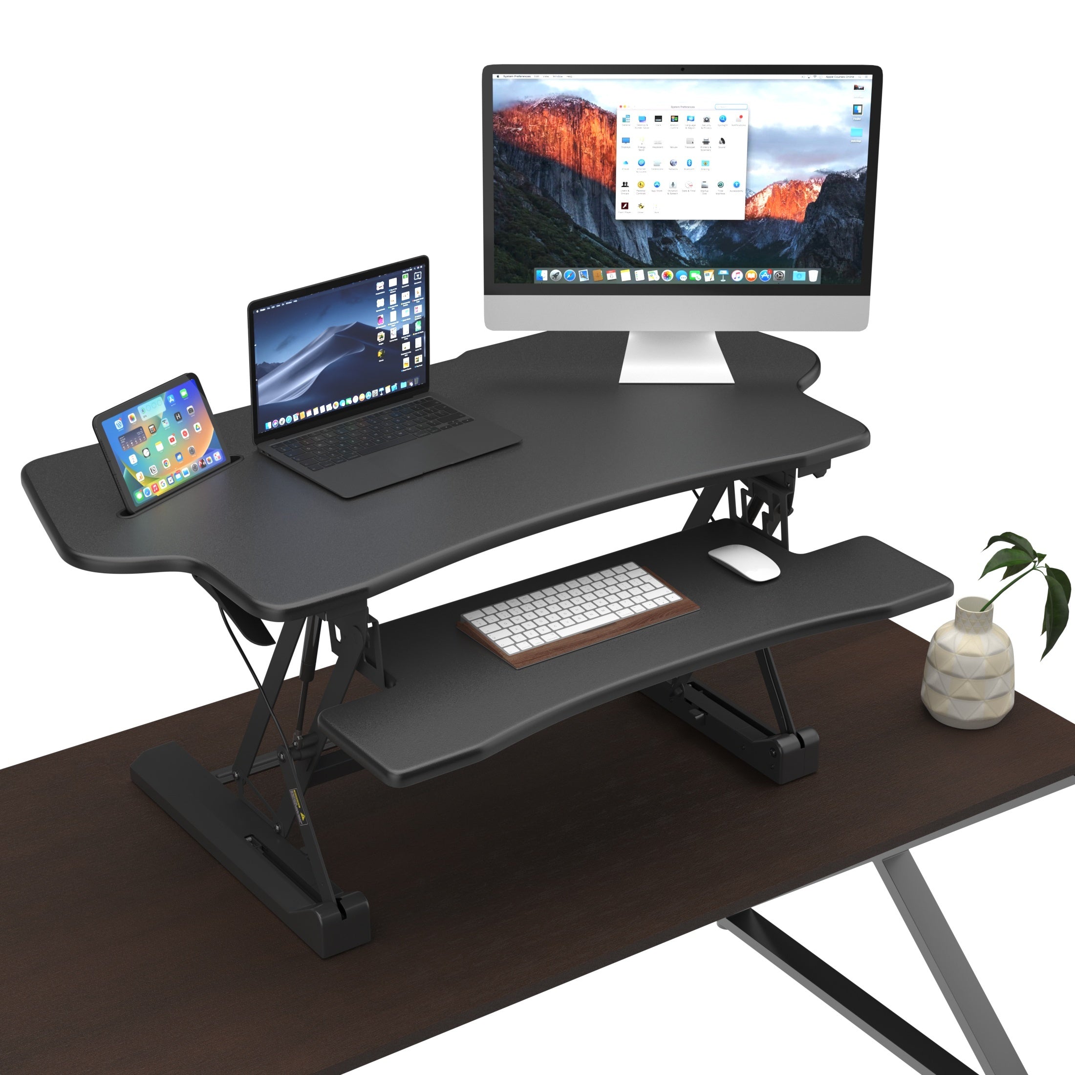 Extra Wide Height Adjustable Standing Desk Converter