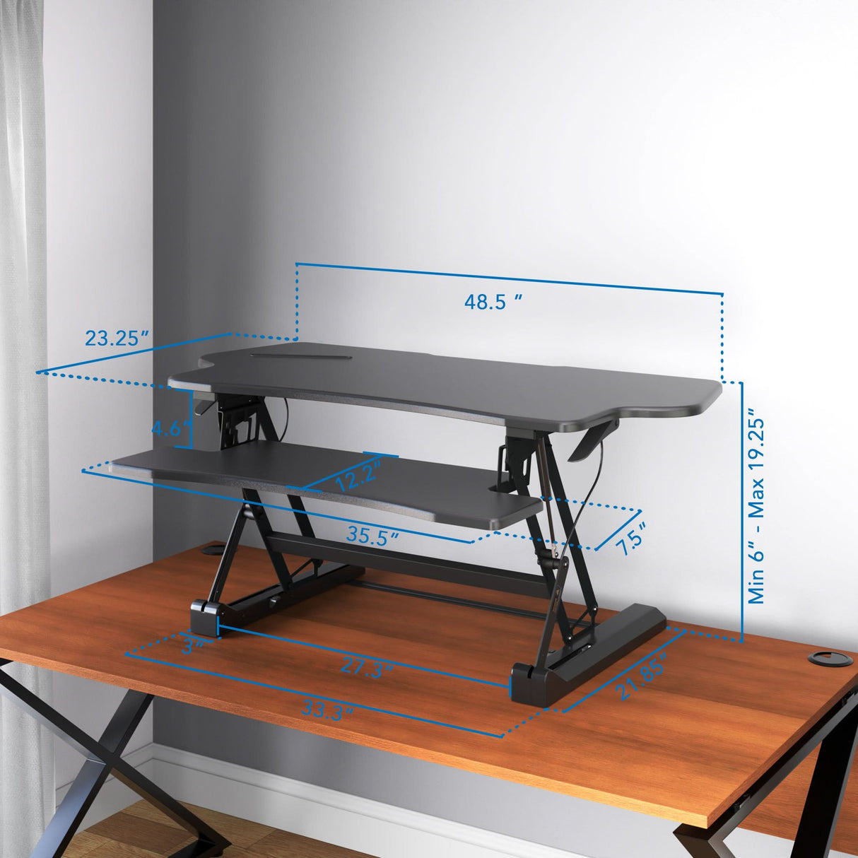 Extra Wide Height Adjustable Standing Desk Converter