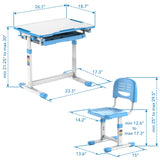 Kids Desk and Chair Set for Ages 3-10