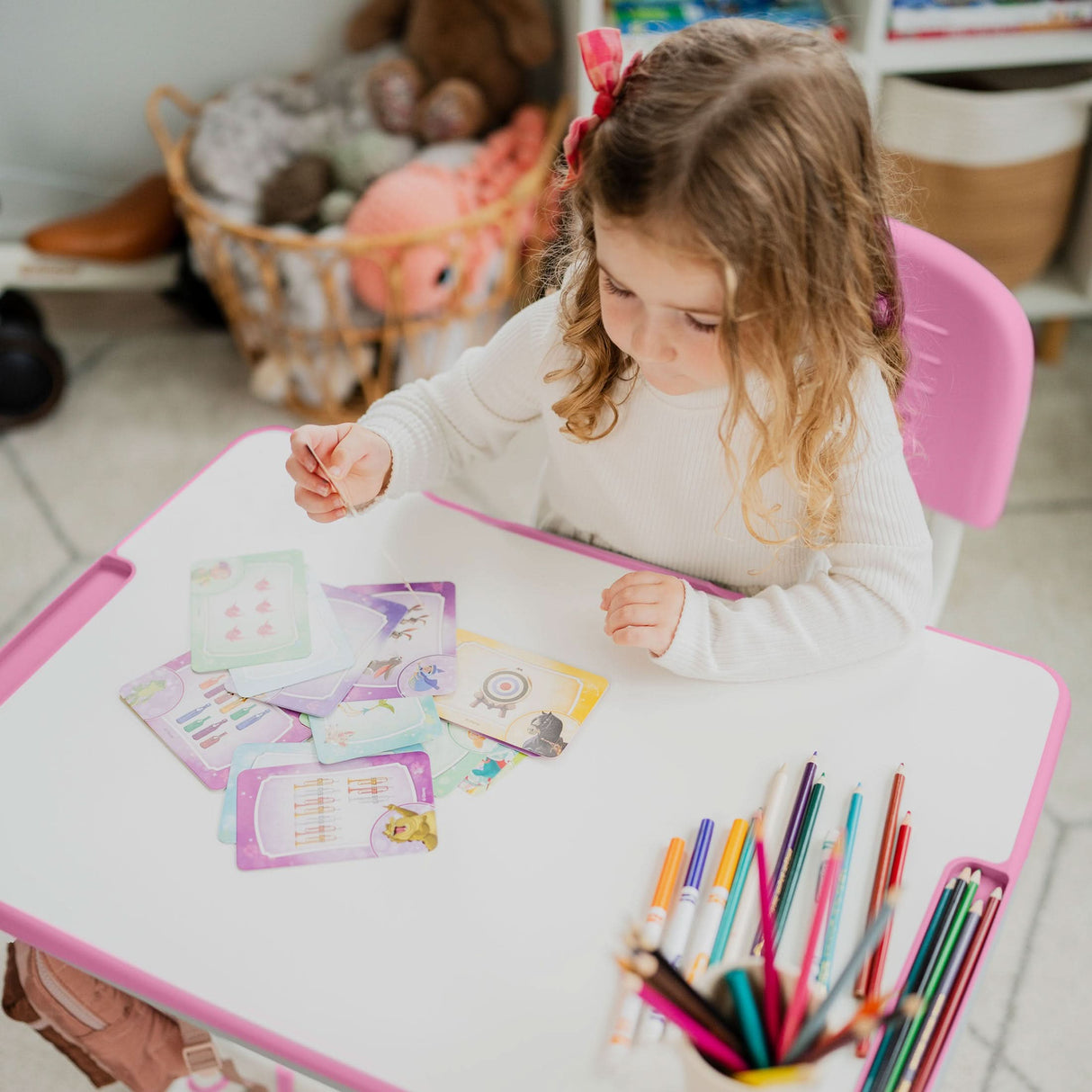 Kids Desk and Chair Set for Ages 3-10