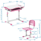 Kids Desk and Chair Set for Ages 3-10