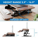 Compact Standing Desk Converter with 30" Desktop