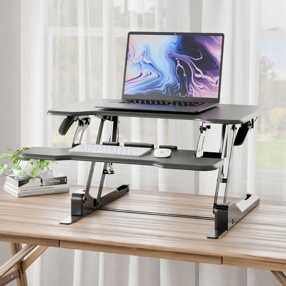 Compact Standing Desk Converter with 30" Desktop