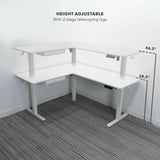 Large Electric Height Adjustable Corner Standing Desk