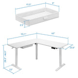 Large Electric Height Adjustable Corner Standing Desk