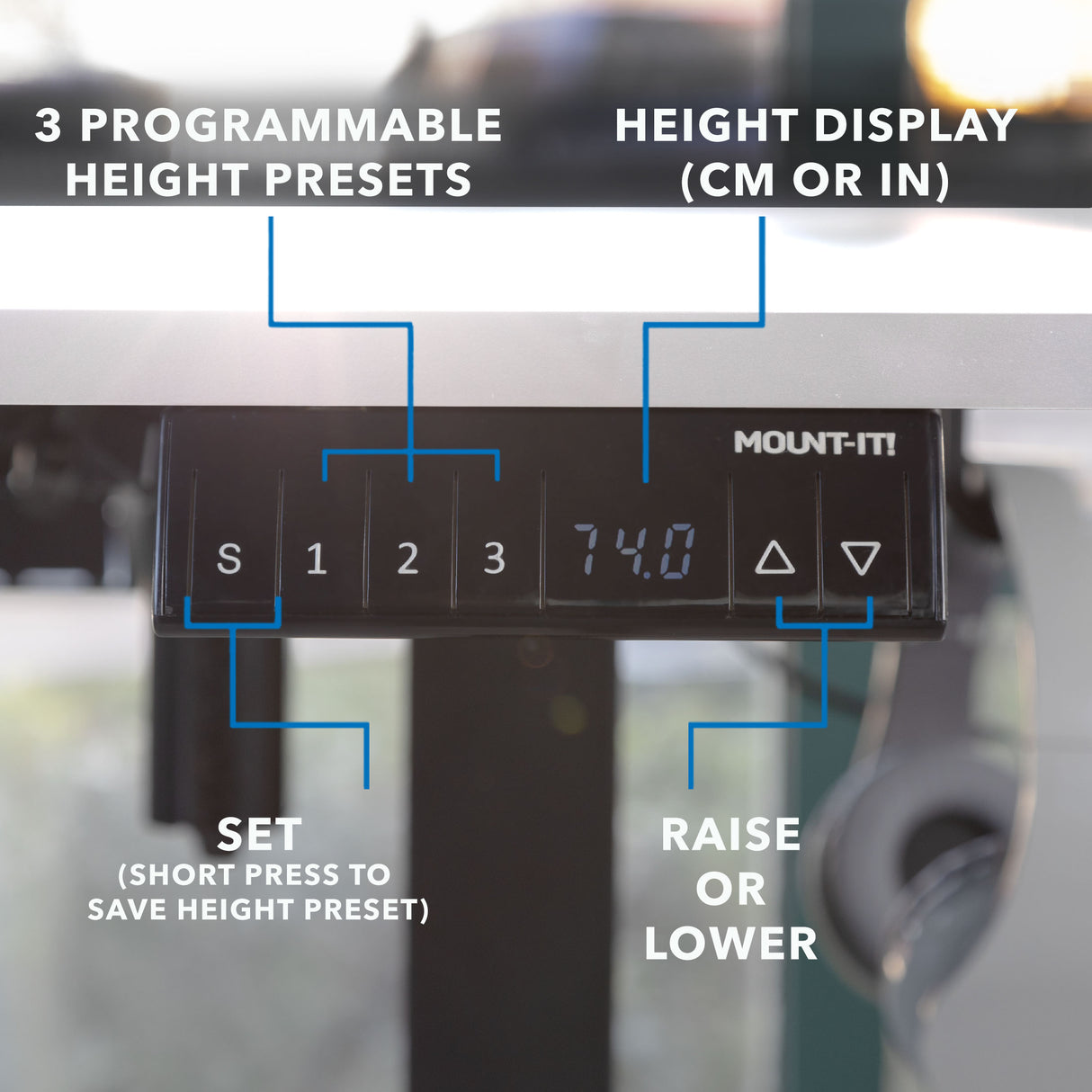 Large Electric Height Adjustable Corner Standing Desk