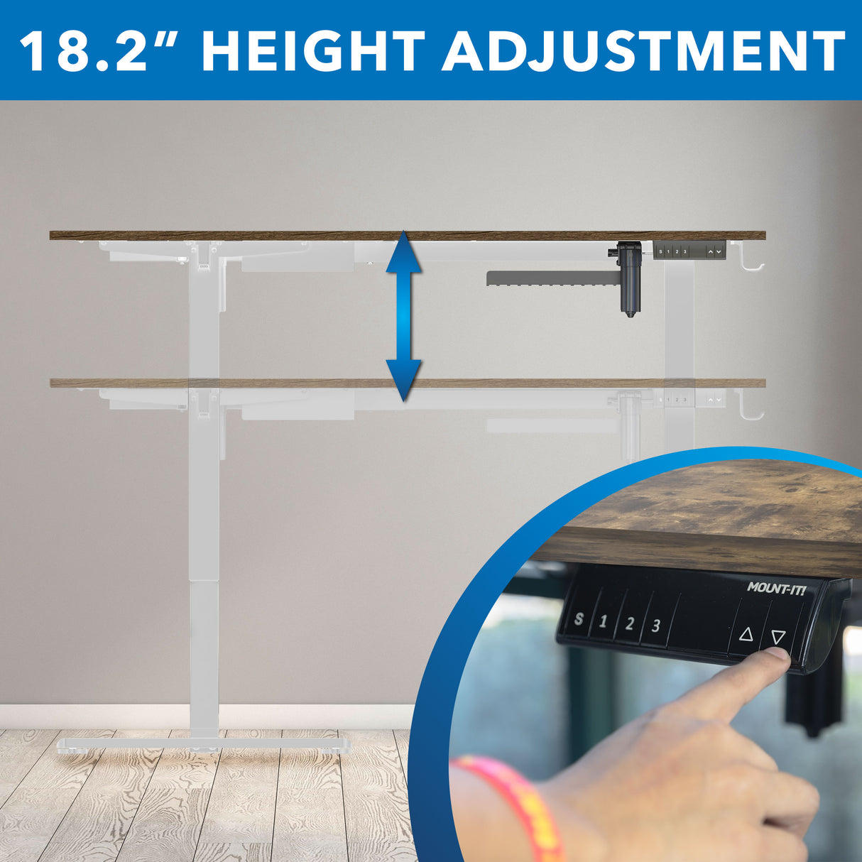 Large Electric Height Adjustable Corner Standing Desk