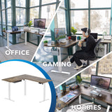 Large Electric Height Adjustable Corner Standing Desk