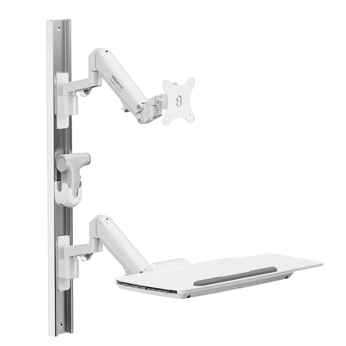 MedHub Wall Workstation with Wall Track