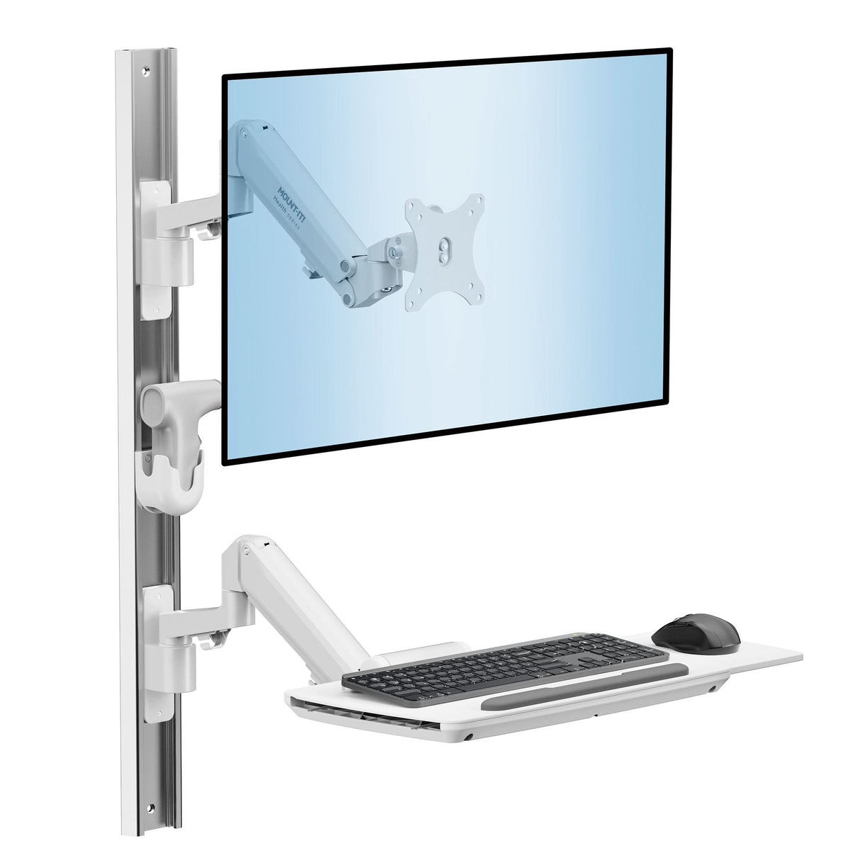 MedHub Wall Workstation with Wall Track