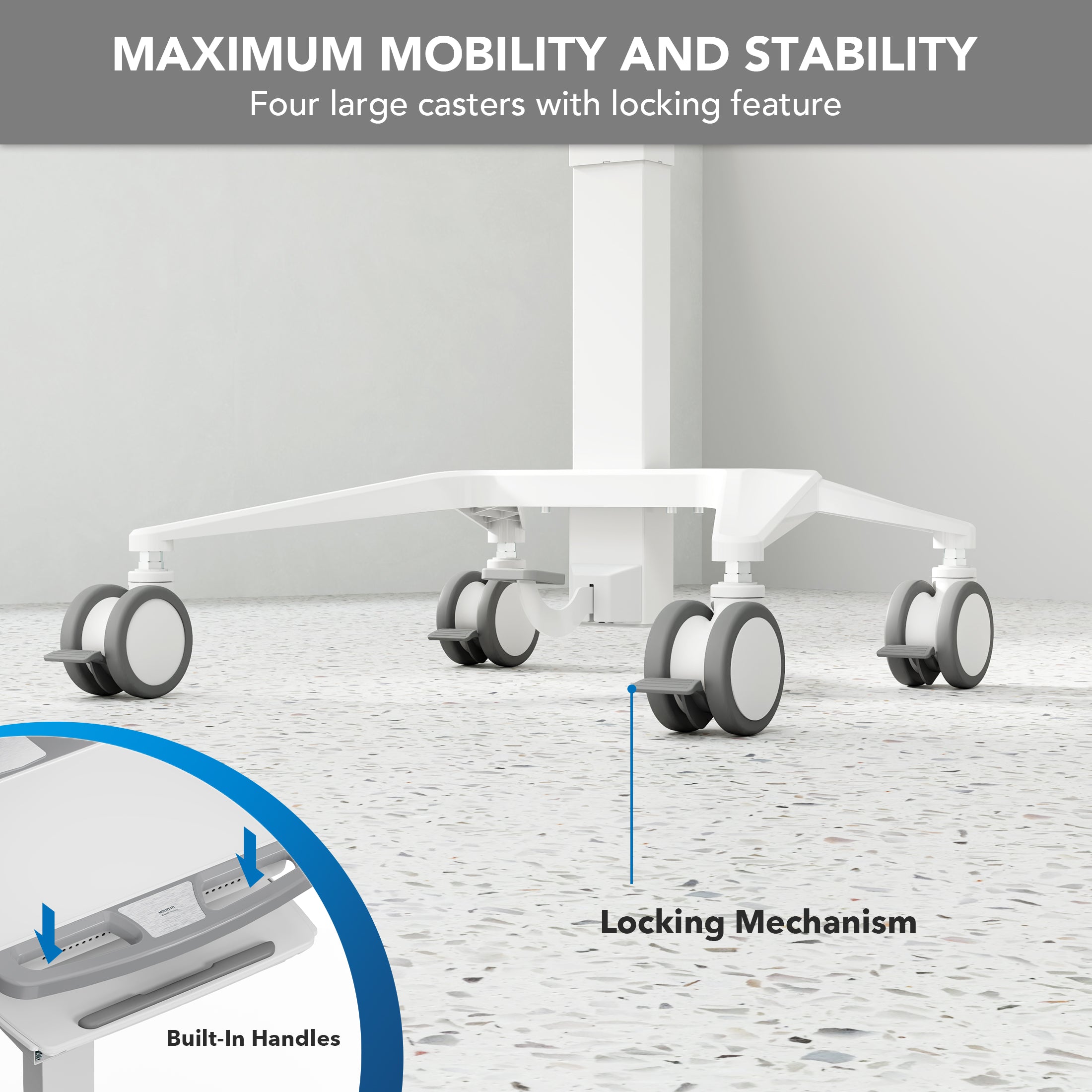 MedHub Mobile Workstation with Monitor Mount