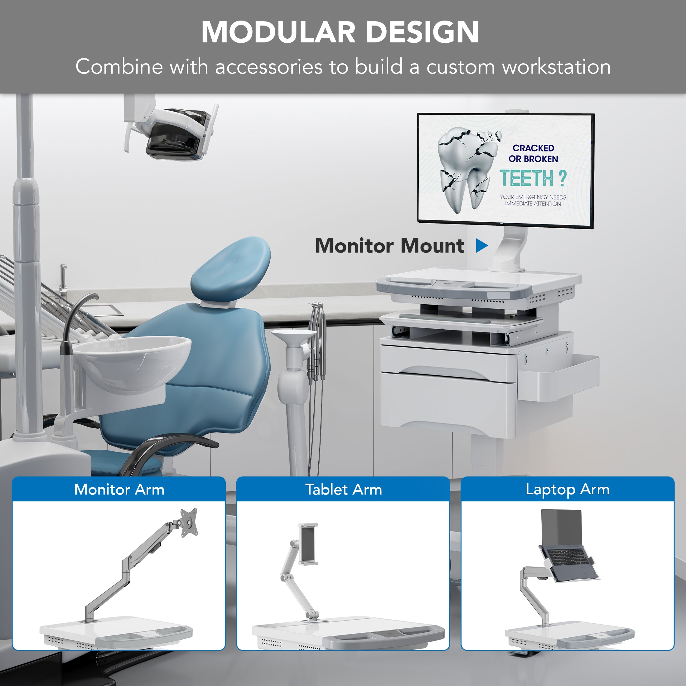 MedHub Mobile Workstation with Drawers