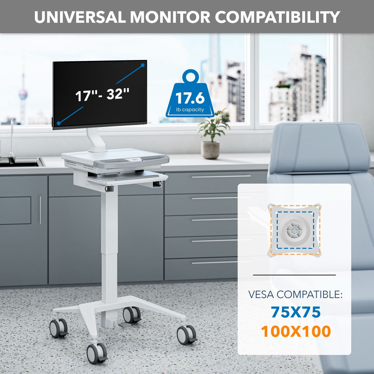 Monitor Mount for MedHub Mobile Workstations