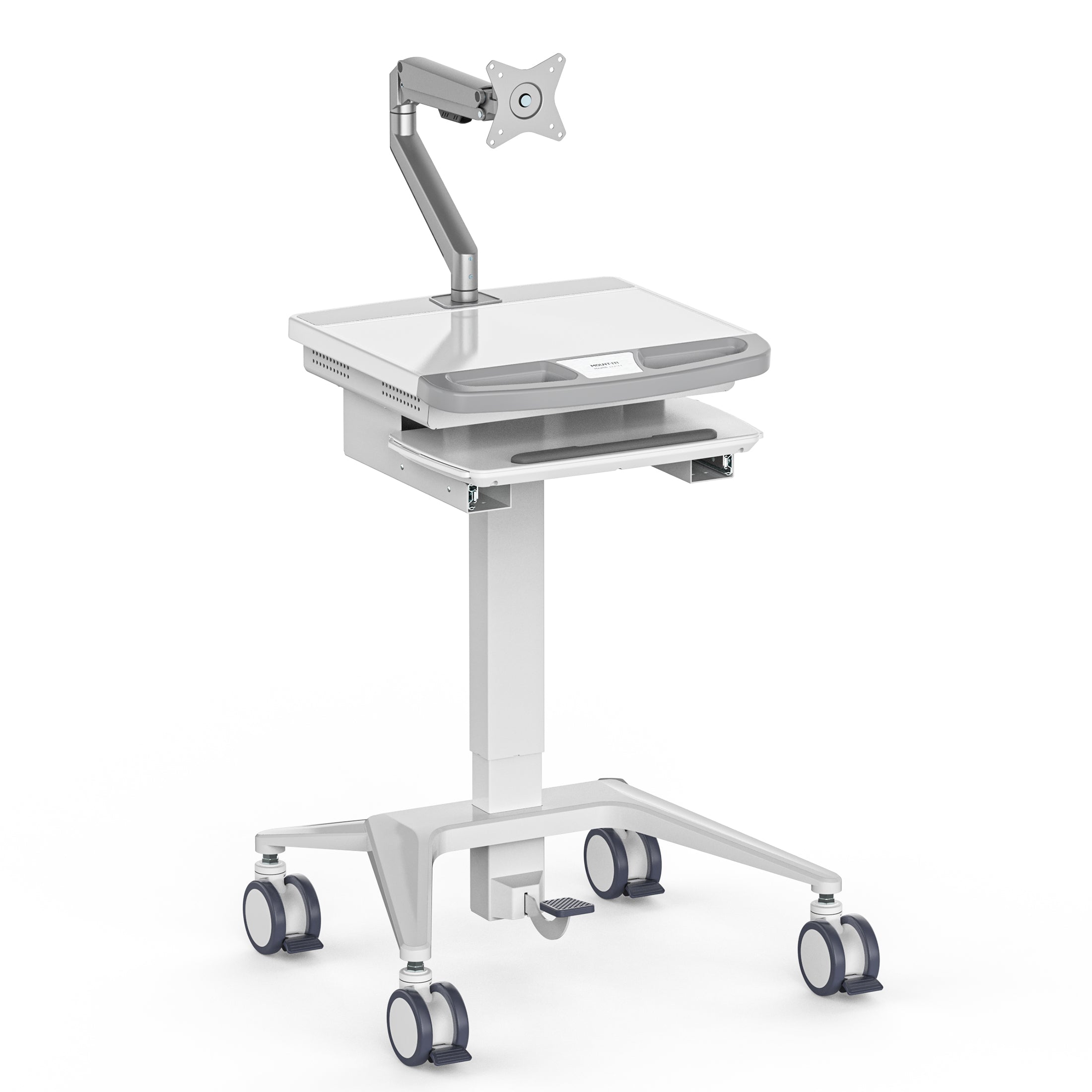 MedHub Mobile Workstation with Monitor Arm