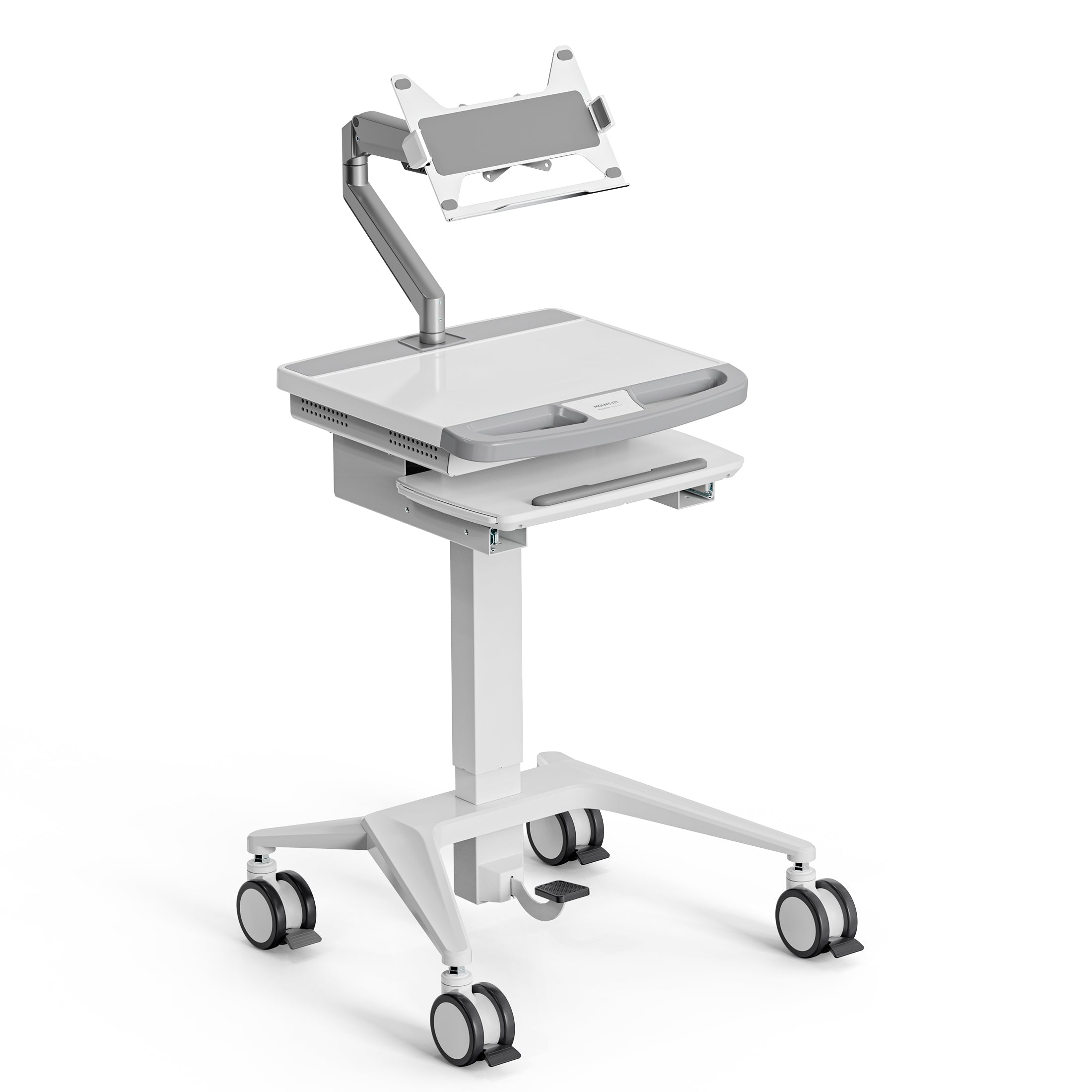 MedHub Mobile Workstation with Laptop Arm