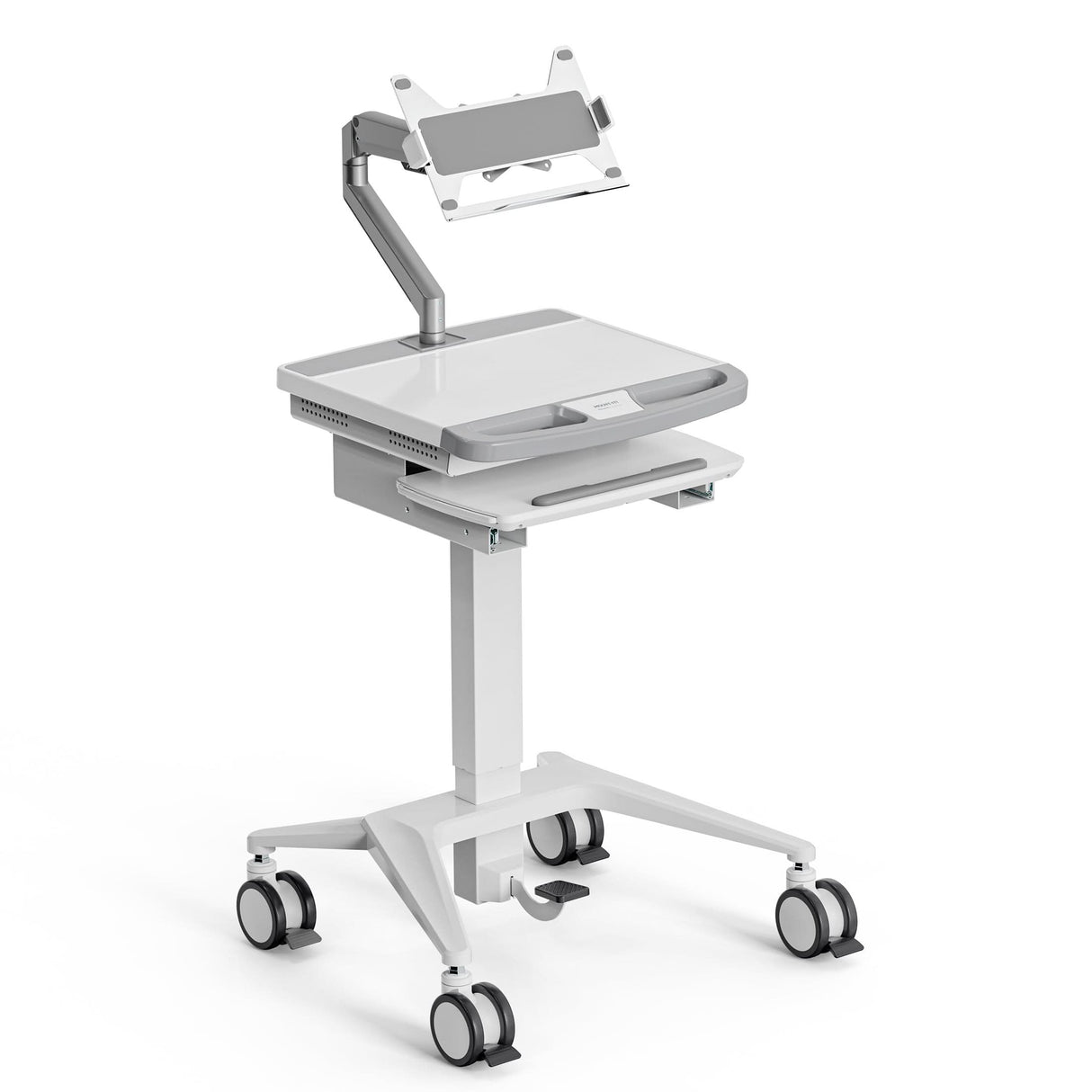 MedHub Mobile Workstation with Laptop Arm