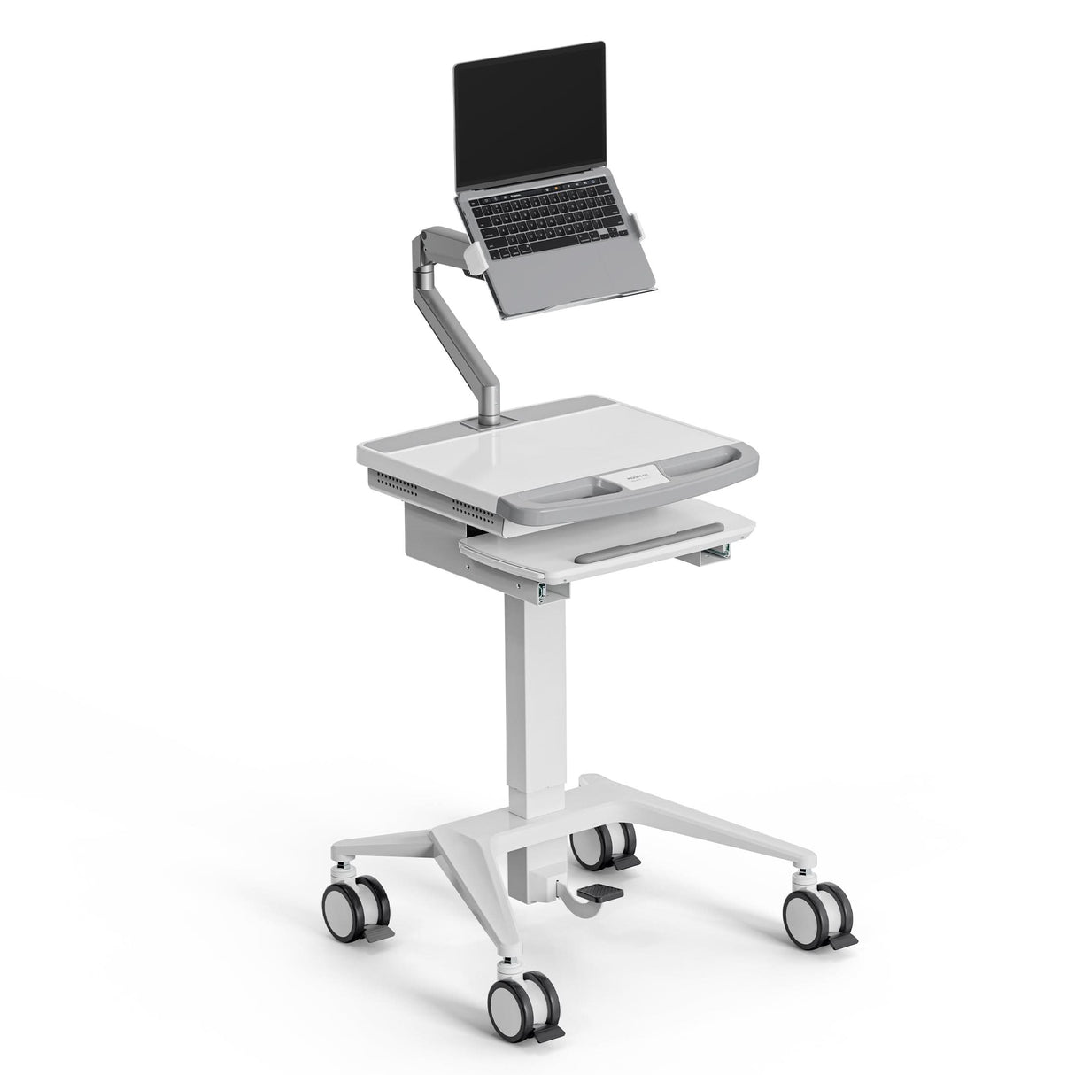 MedHub Mobile Workstation with Laptop Arm