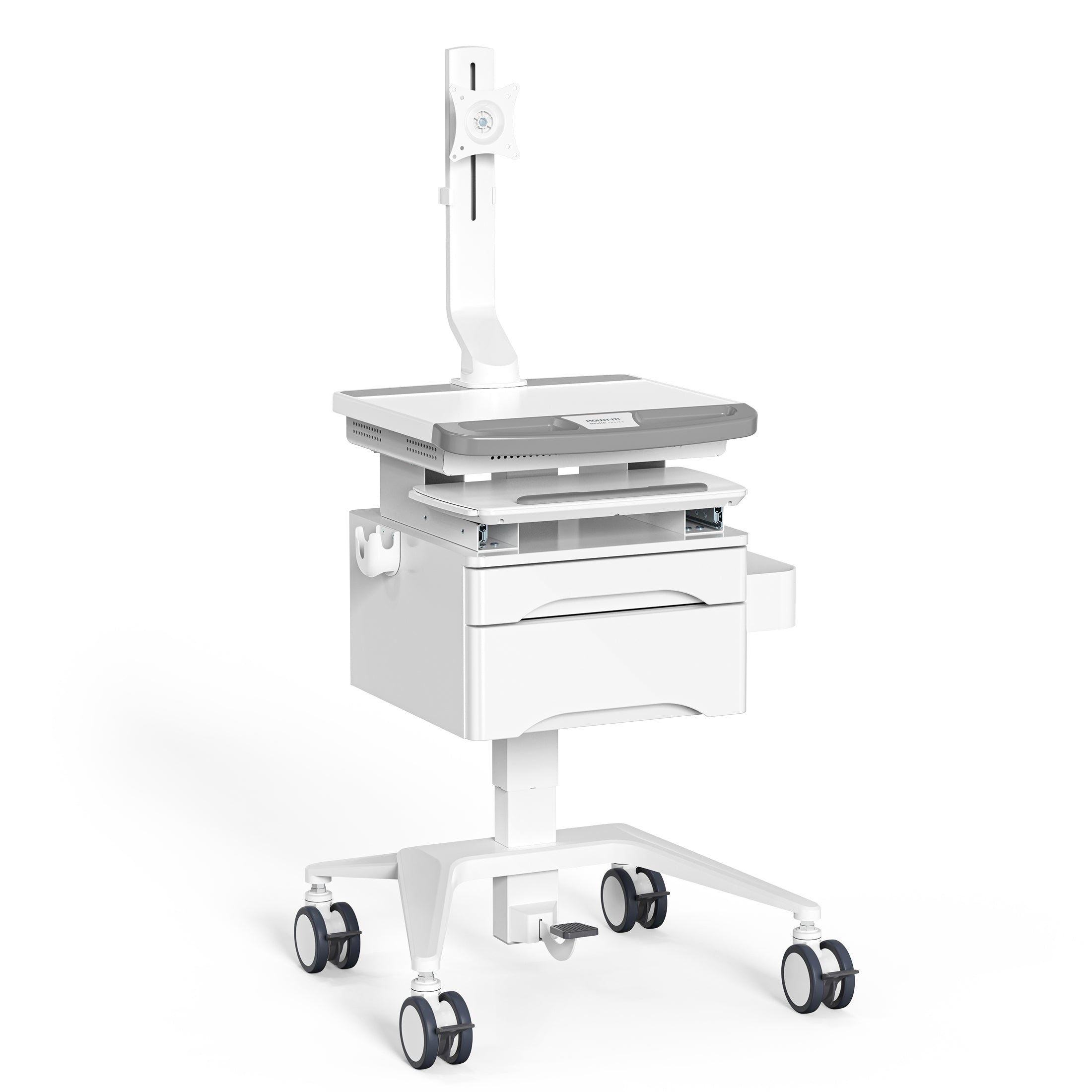 MedHub Mobile Workstation with Drawers and Monitor Mount