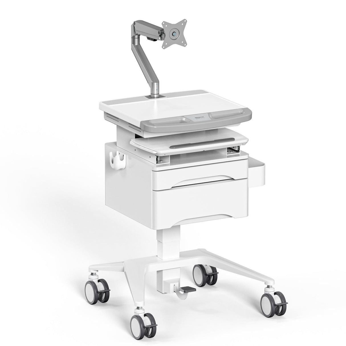 MedHub Mobile Workstation with Drawers and Monitor Arm