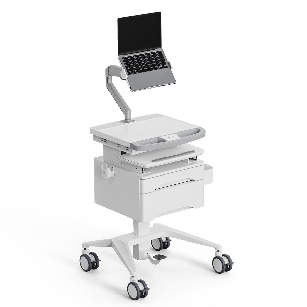 MedHub Mobile Workstation with Drawers and Laptop Arm