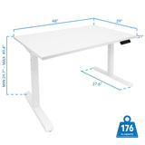 Electric Standing Desk with 48" Tabletop - White Base