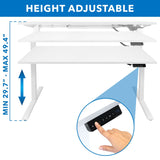 Electric Standing Desk with 55" Tabletop - White Base